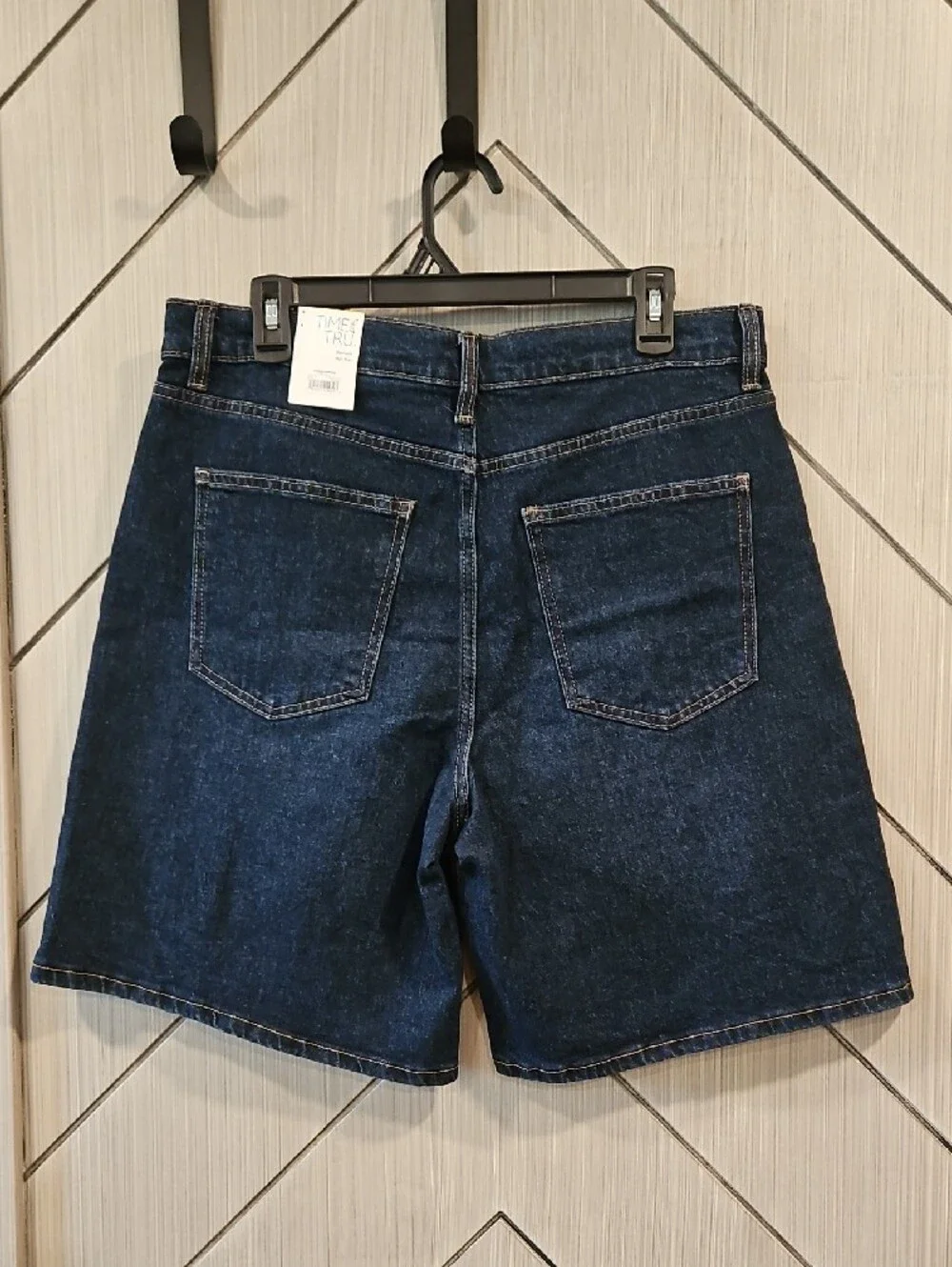 Denim Bermuda Shorts for Women in Dark Blue